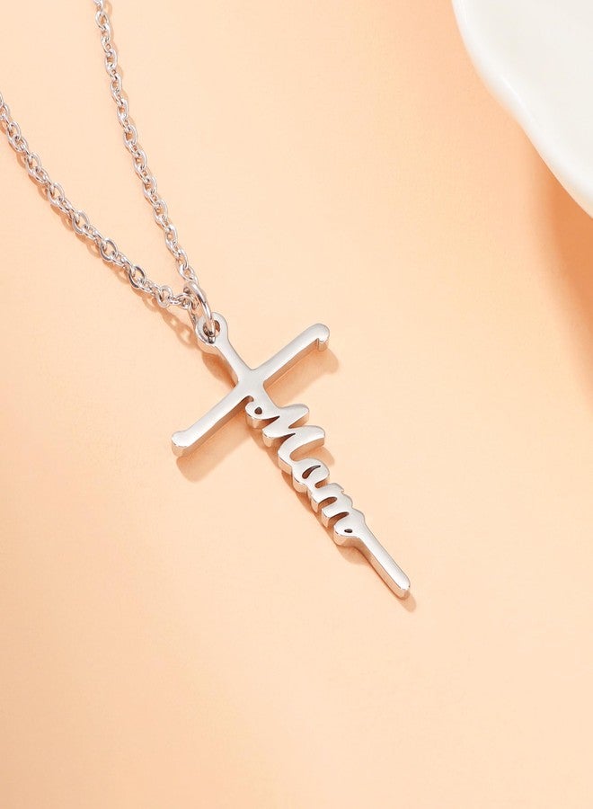 Lcherry Mom Cross Necklace for Women - Birthday Gifts for Mom, Religious Christian Jewelry Mother's Day Gifts for Women - Image 4